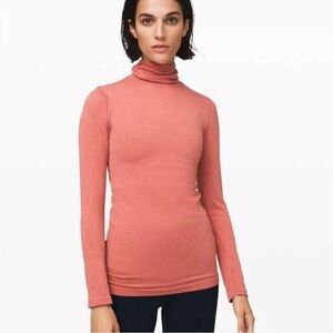 Lululemon Yin Vibes Turtleneck Copper Clay Long Sleeve Shirt Women's Size 6
